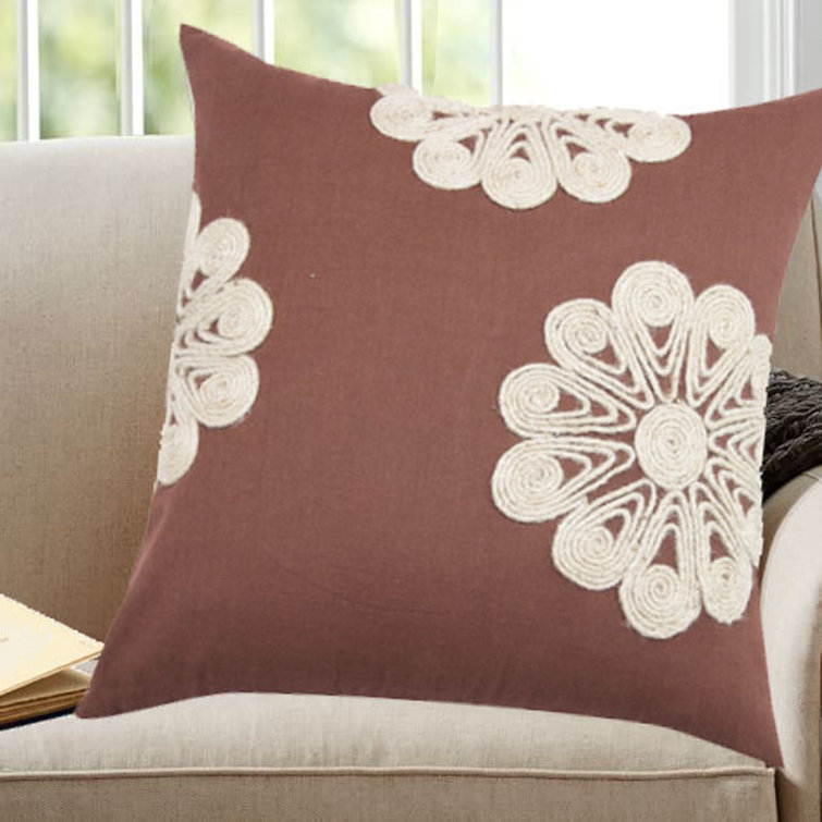 A1 Home Collections LLC Embroidered Feather Throw Pillow Wayfair
